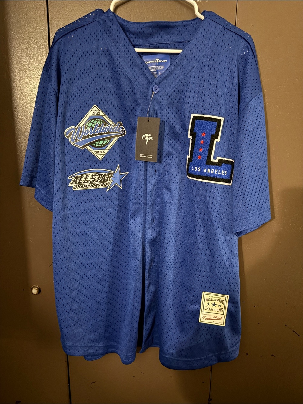 Los Angeles Blue Mesh Short-Sleeve Jersey by